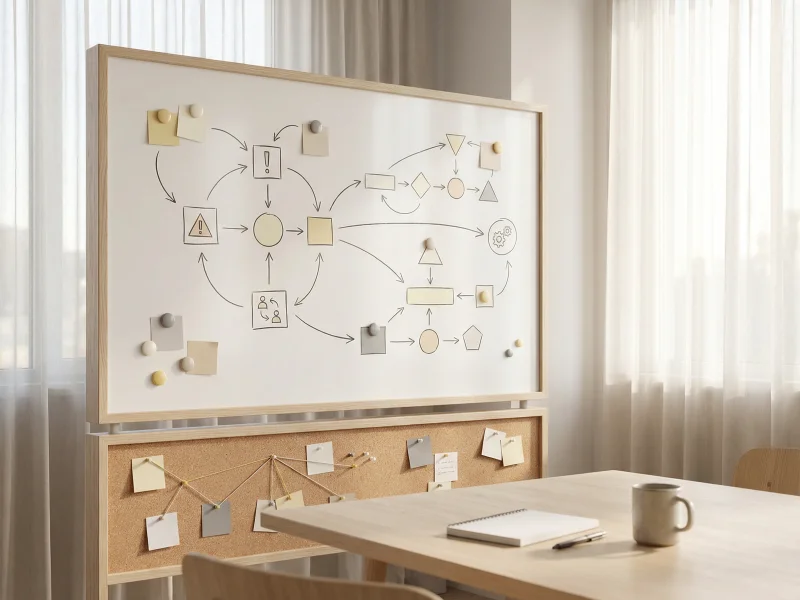 Планирование и управление рисками, блок-схема или план на доске, 800x600